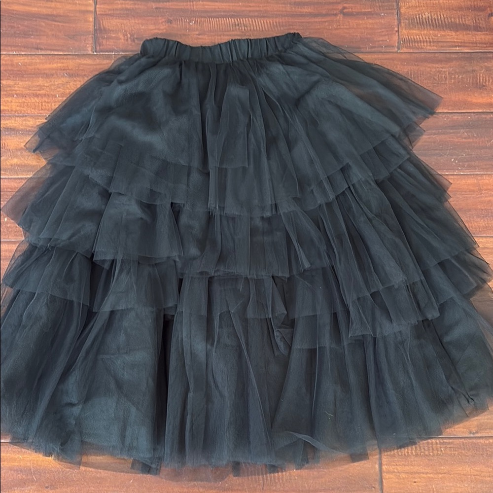 Elegant Black Tiered Skirt